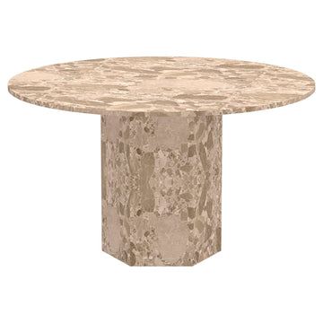 Naxos rundt marmor spisebord, latte, Ø130