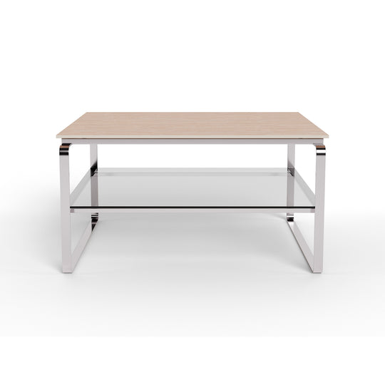 Strata sofabord, keramik travertin | Glas | 80x80