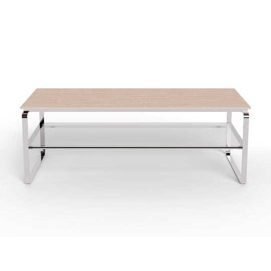 Strata sofabord, keramik travertin | Glas | 120x60