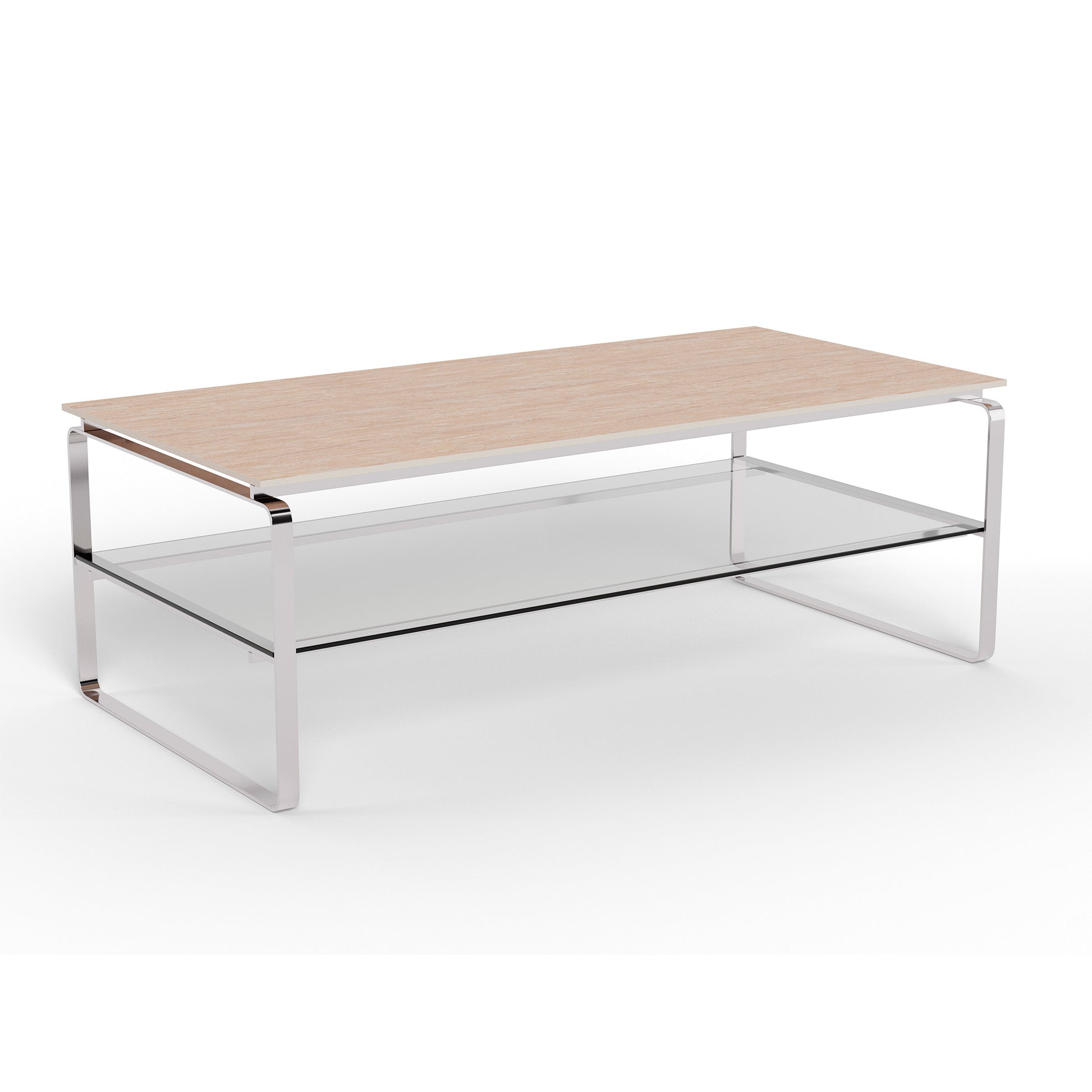 Strata sofabord, keramik travertin | Glas | 120x60 - Møbelkompagniet