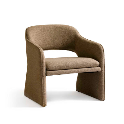 Plush loungestol, Amiya Bouclé Brun