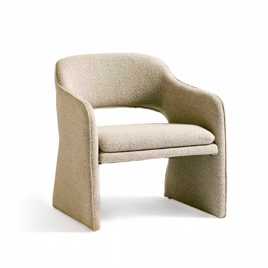 Plush loungestol, Amiya Bouclé Beige