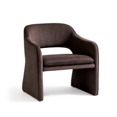 Plush loungestol, Modern Fløjl Brun
