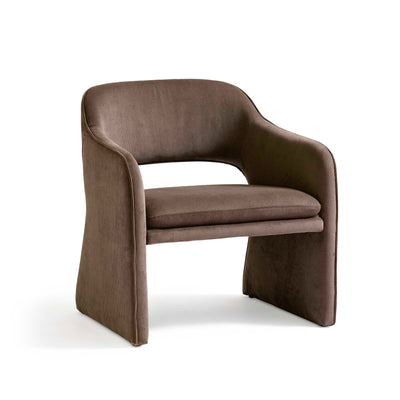 Plush loungestol, Modern Fløjl Mørk Beige