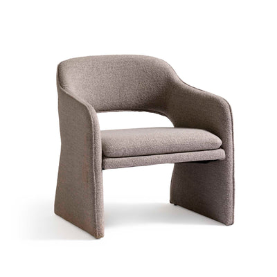 Plush loungestol, Crush Bouclé Grå/Beige
