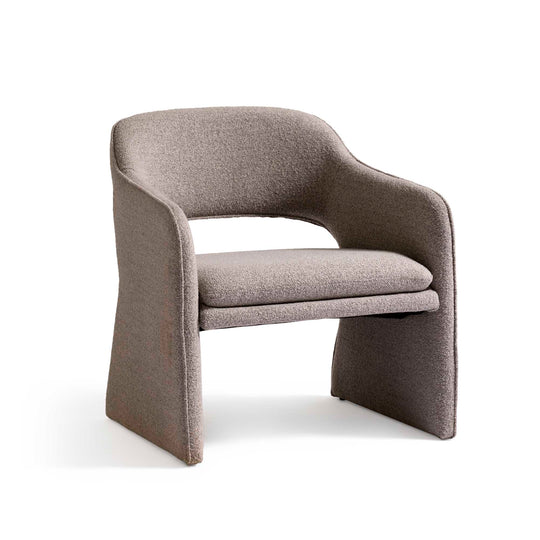 Plush loungestol, Crush Bouclé Grå/Beige