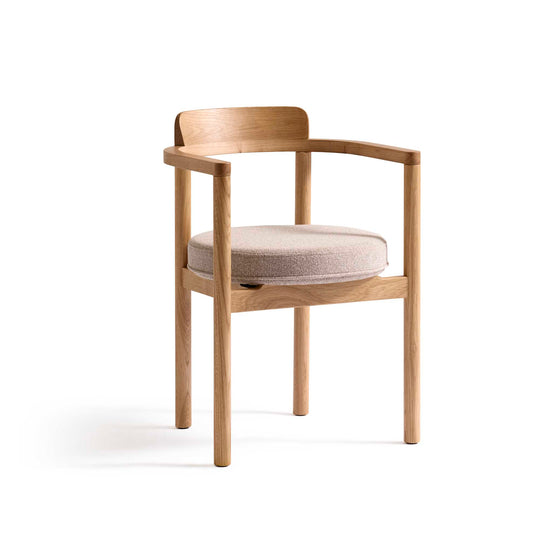 Rami spisebordsstol, armlæn | Stof  | Egetræ