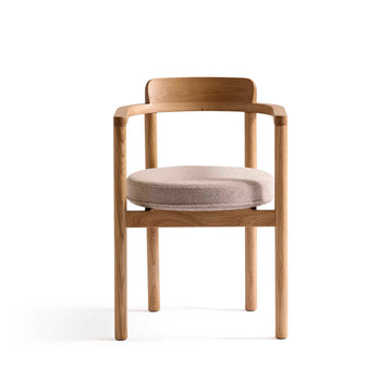 Rami spisebordsstol, armlæn | Stof  | Egetræ