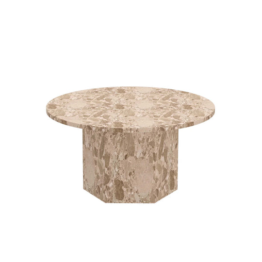 Naxos sofabord, latte marmor | Ø80xH42