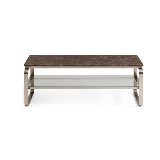 Strata sofabord, marmor emperador | Glas | 120x60