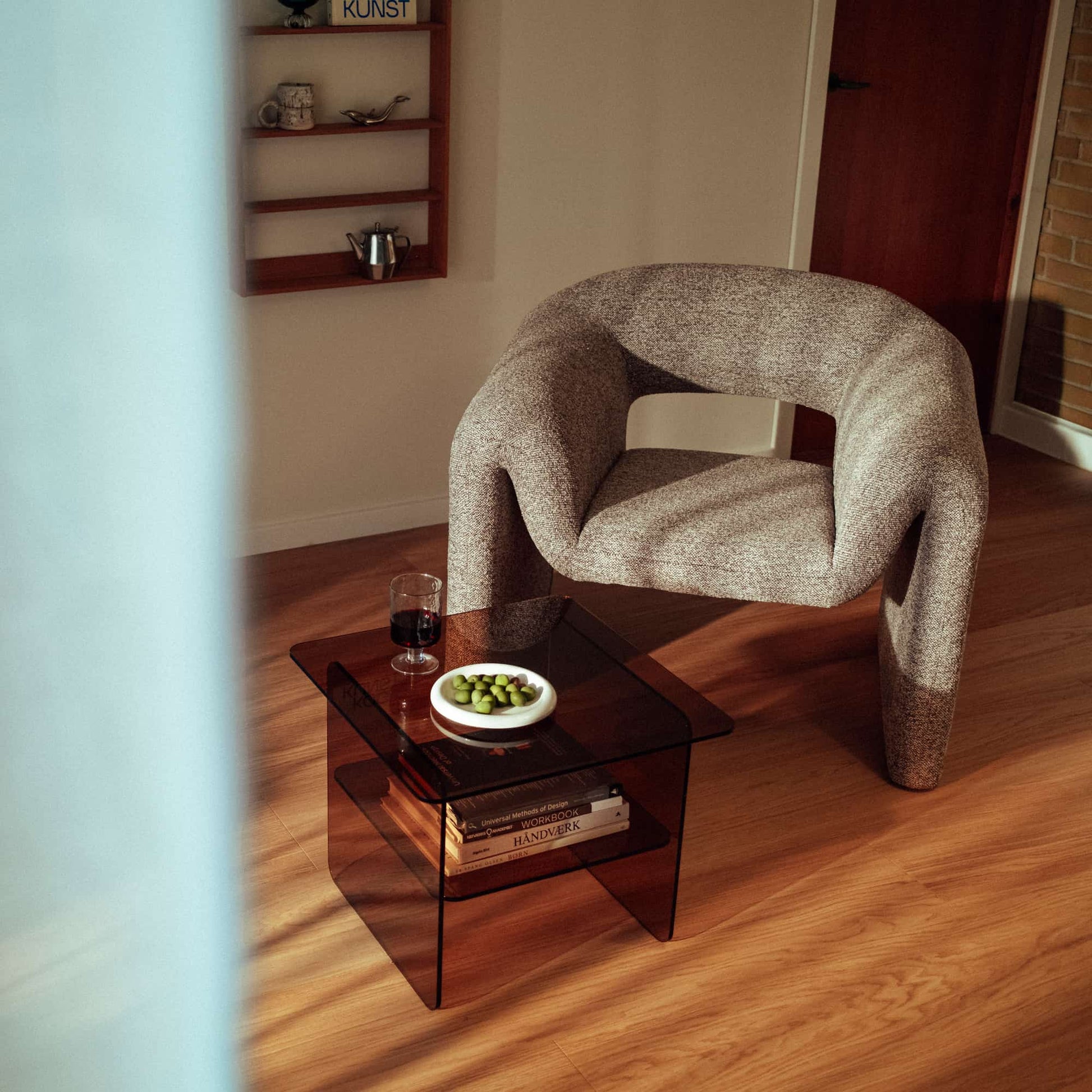 Vetro hjørnebord, glas | 50x50 - Møbelkompagniet