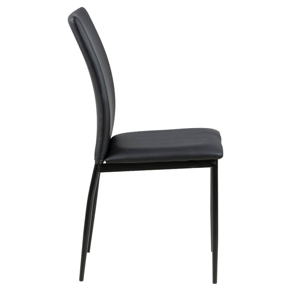 sorte spisebordsstole i sort pu-læder.