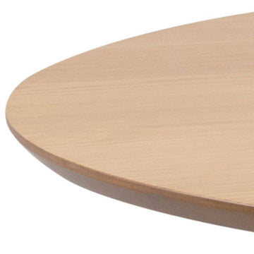 Lille spisebord i fineret eg med en diameter på Ø105.