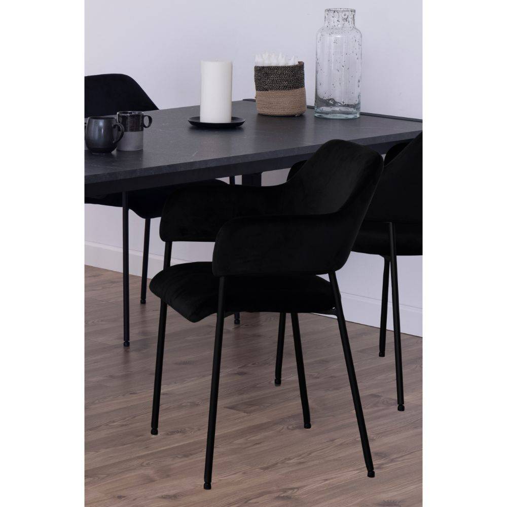 lima spisebordsstol sort med armlæn