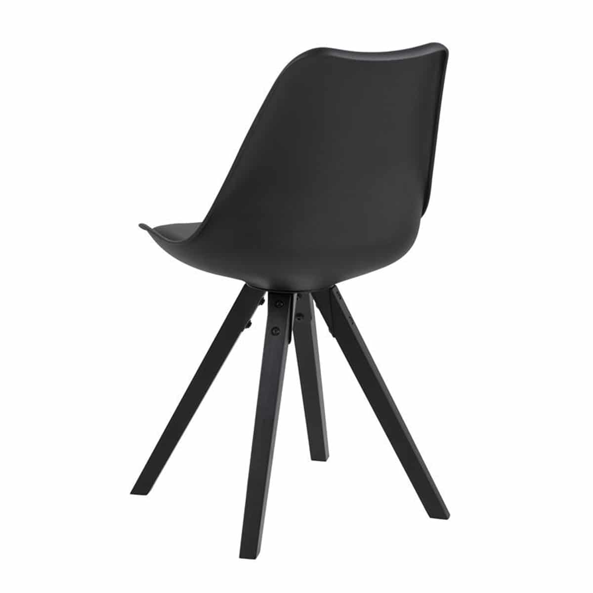 Dima sort spisestol - Spisebordsstol i formspændt plastik og med sorte ben.