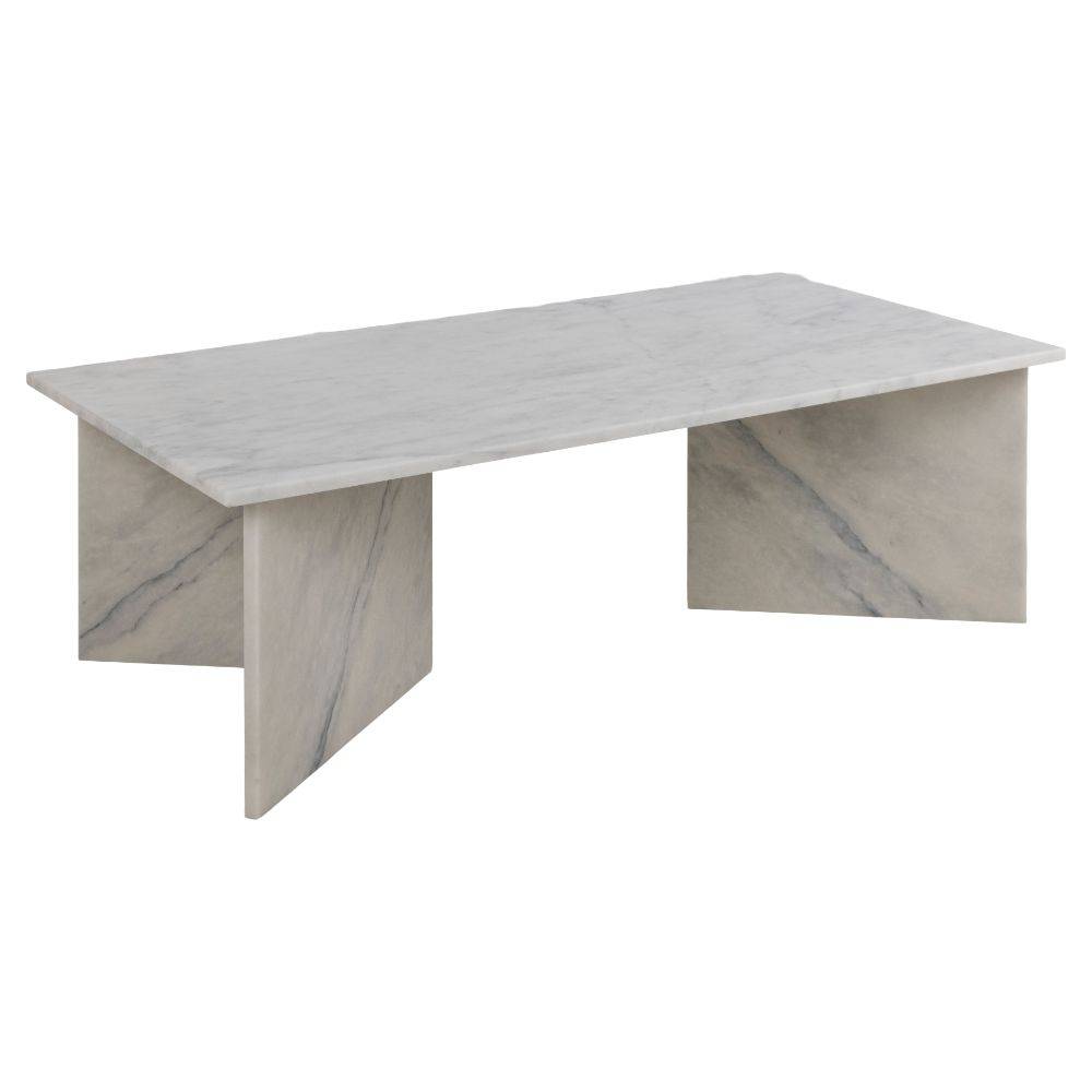 Vega hvidt marmor sofabord, 140x70 - Møbelkompagniet
