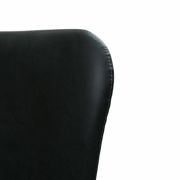 Laura spisebordsstol med armlæn, sort retro PU - Møbelkompagniet