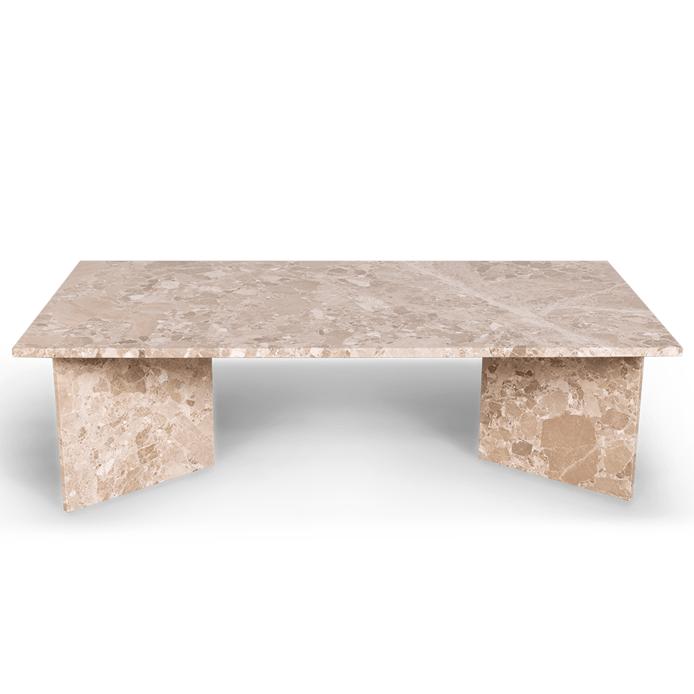 Vega latte marmor sofabord, 140x70 - Møbelkompagniet