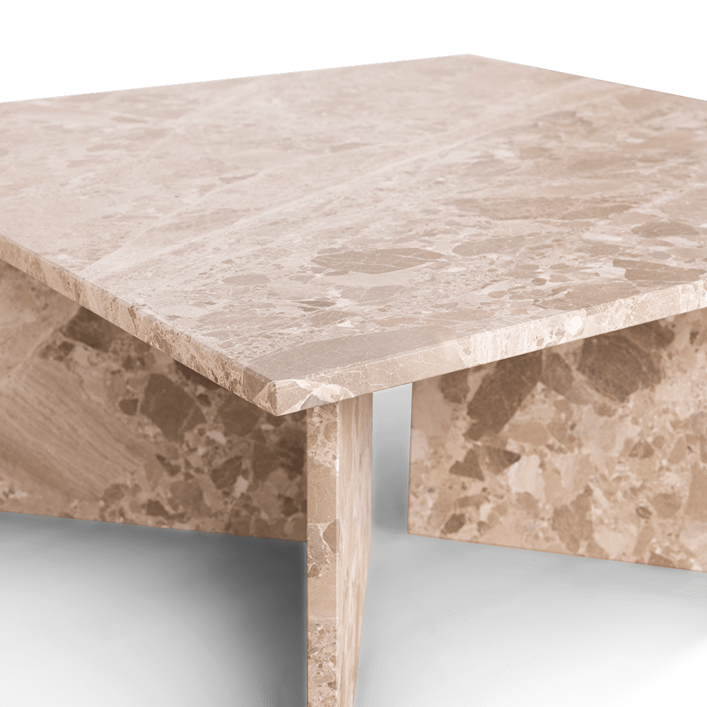 Vega latte marmor sofabord, 90x90 - Møbelkompagniet